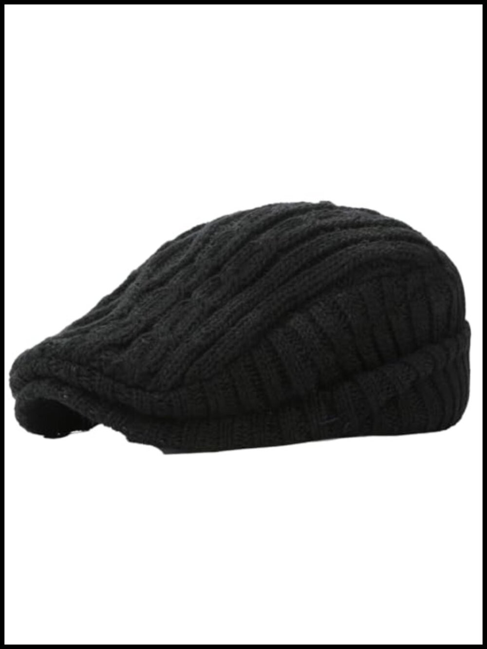 Acrylic Cable-Knit Newsboy Hat Warm Winter Beret Ivy Cap One Size
